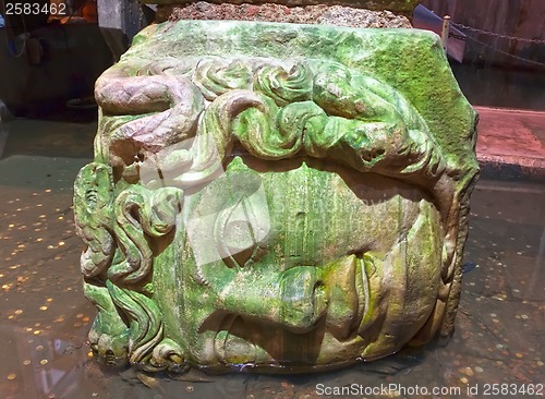 Image of Medusa head in Basilica Cistern