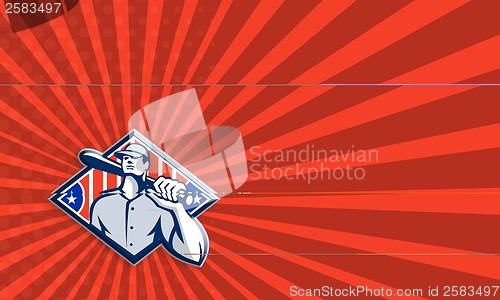 Image of Baseball Batter Hitter Bat Shoulder Retro