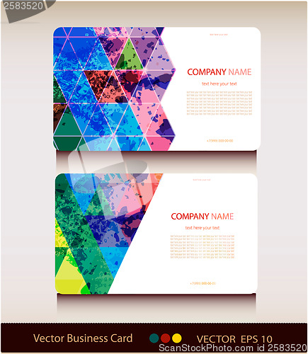 Image of Set of abstract geometric business card