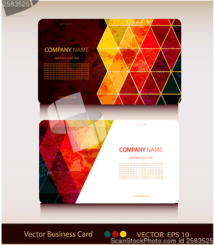 Image of Set of abstract geometric business card