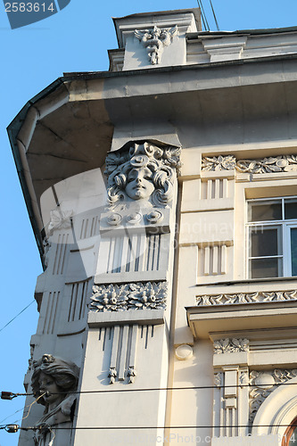 Image of Building with bas girls