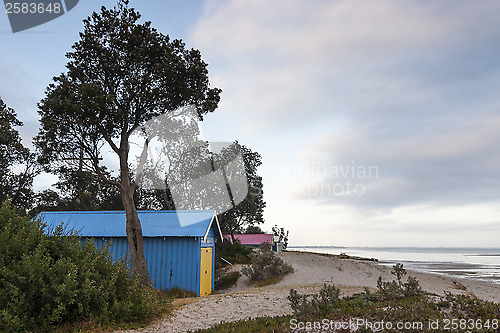 Image of Australian beach and beach hut