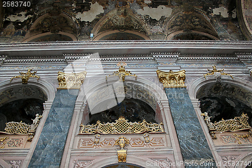 Image of magnificent wall in one of the church of Lvov