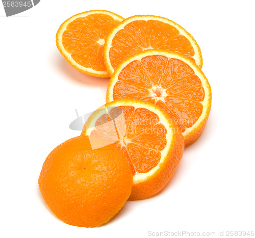 Image of orange slices isolated on white background 