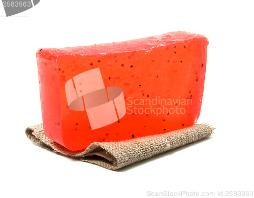 Image of natural soap bar isolated on white background 