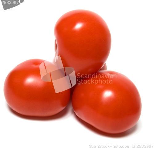 Image of red tomato isolated  on white background 