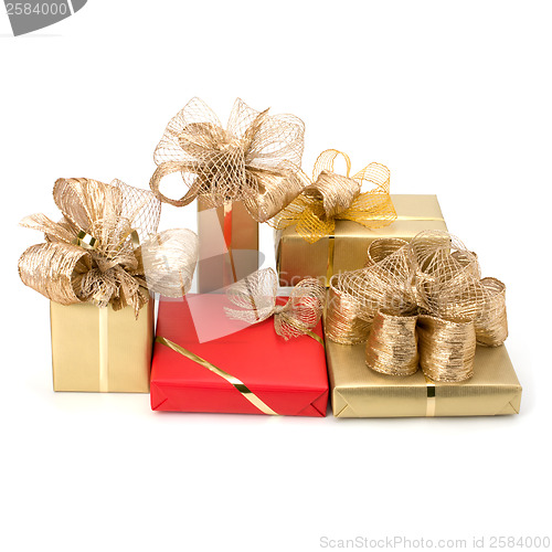 Image of Luxurious gifts isolated on white background