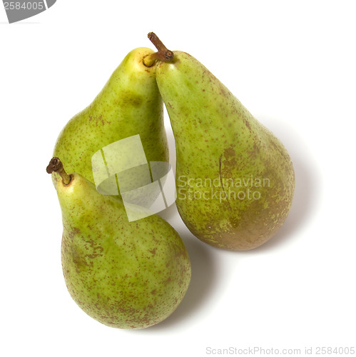 Image of three pears isolated on the white background