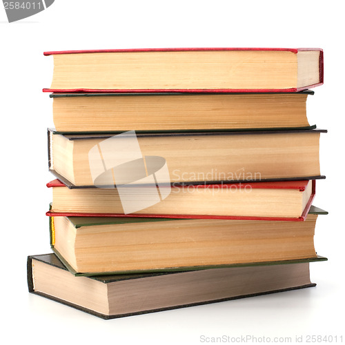 Image of book stack isolated on white background