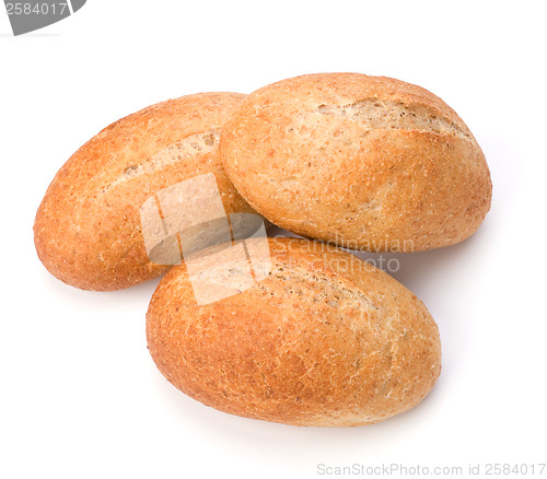 Image of fresh warm rolls isolated on white background
