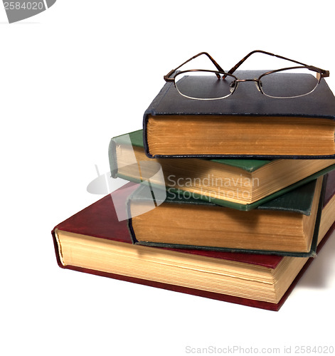 Image of book stack  isolated on white 