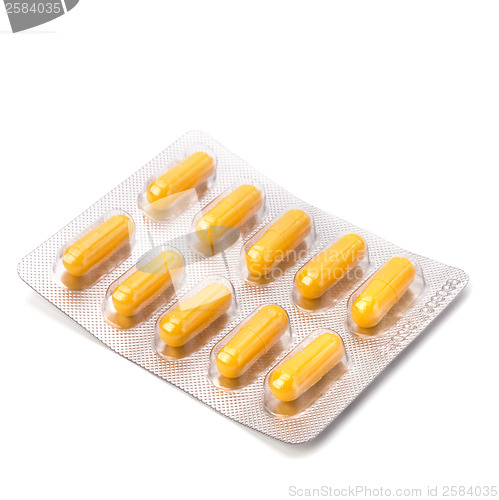 Image of medical capsules isolated on white