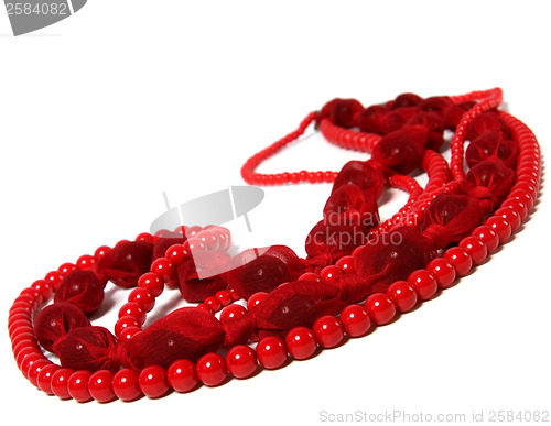 Image of red beads isolated on white background