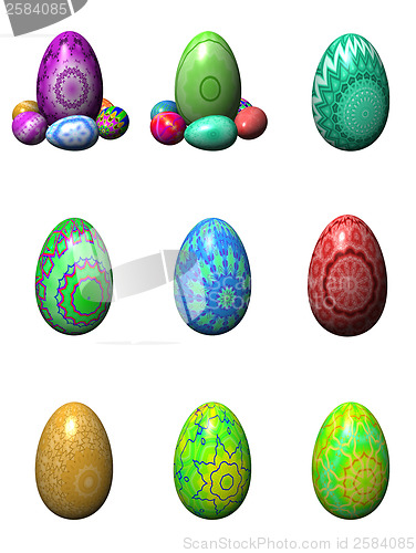 Image of easter eggs isolated on the white