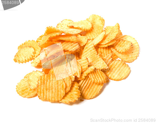 Image of Potato chips isolated on white background 