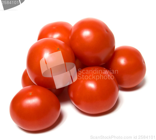 Image of red tomato isolated  on white background 