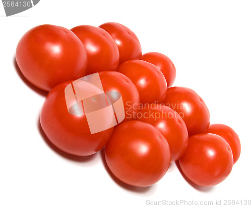 Image of red tomato isolated  on white background 