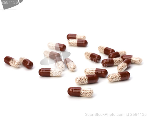 Image of capsules isolated on white background