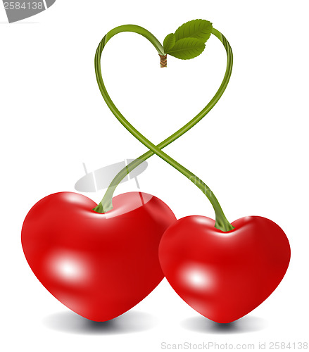 Image of raster. cherry heart