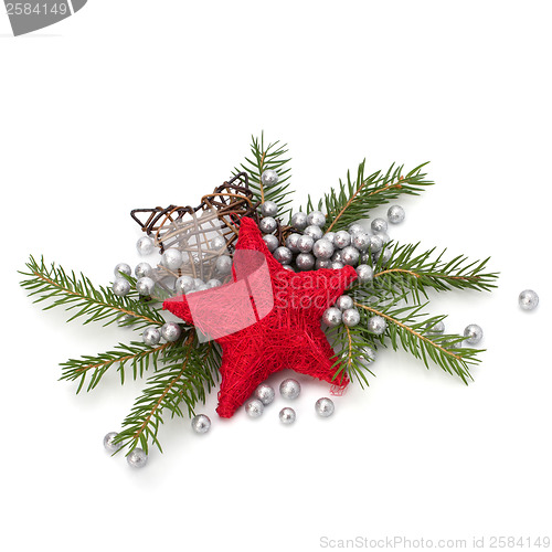 Image of Christmas decoration isolated on white background