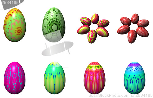 Image of easter eggs isolated on the white