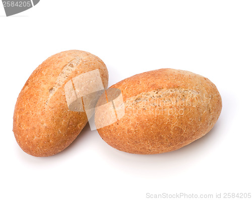 Image of fresh warm rolls isolated on white background