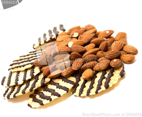 Image of nuts and pastry isolated on white