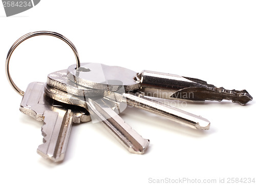 Image of Key bunch isolated on white background 