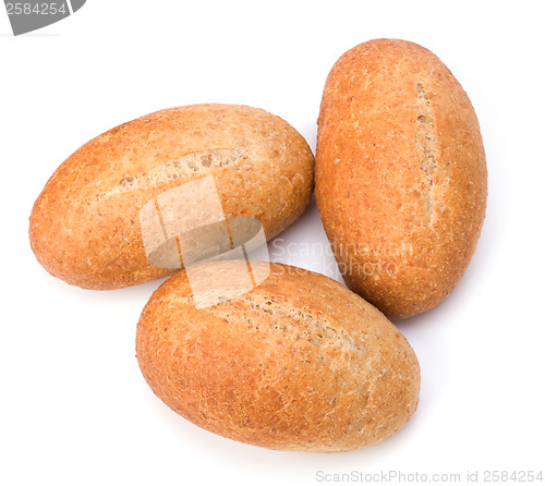 Image of fresh warm rolls isolated on white background