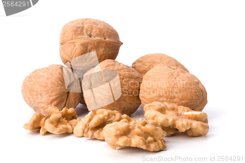 Image of walnuts isolated on white background