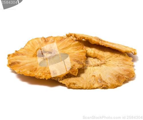 Image of dried pineapples slices  isolated on white background

