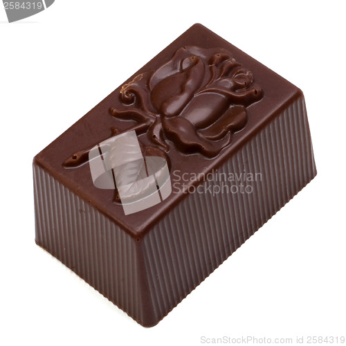 Image of chocolate praline isolated on white background