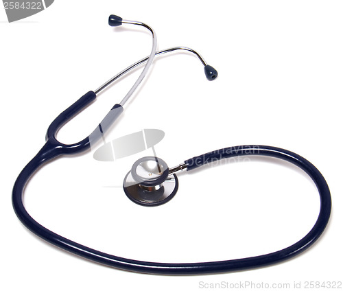 Image of blue stethoscope isolated on white background