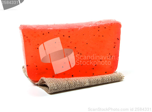 Image of natural soap bar isolated on white background 