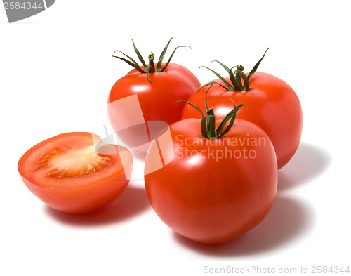 Image of tomato isolated on white thebackground 