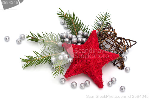 Image of Christmas decoration isolated on white background