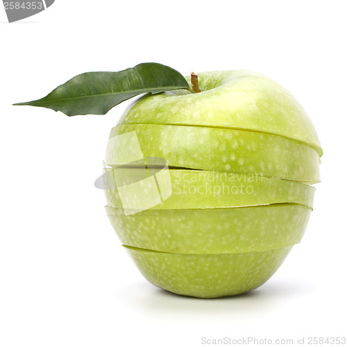 Image of sliced apples isolated on white background