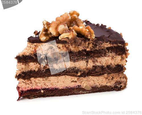 Image of Slice of chocolate cream cake