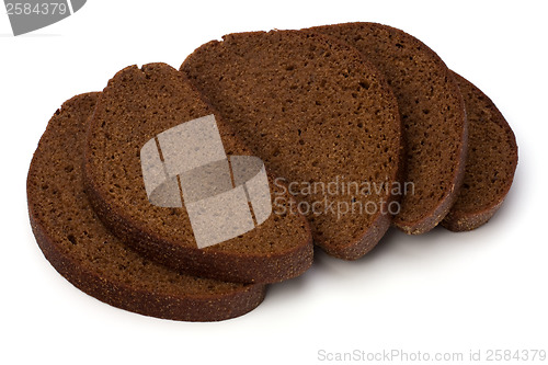 Image of rye bread isolated on white background 