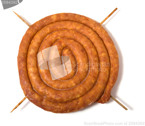 Image of home sausage isolated on white background