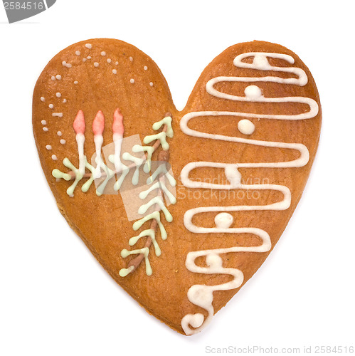 Image of Christmas gingerbread isolated on white background