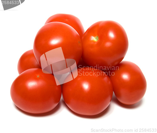 Image of red tomato isolated  on white background 