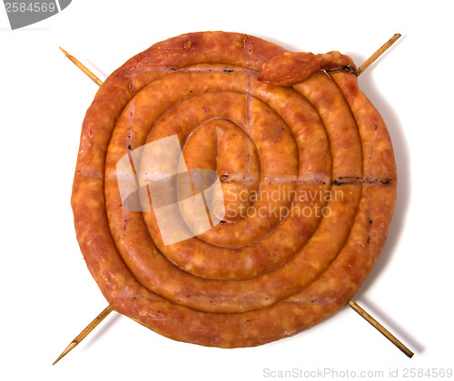 Image of home sausage isolated on white background