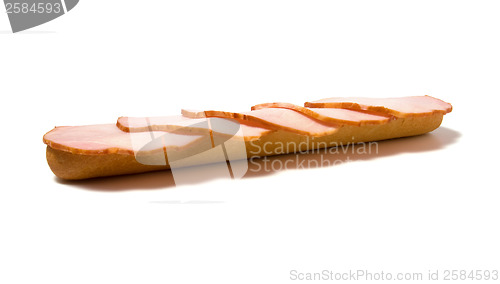 Image of open sandwich isolated on white 