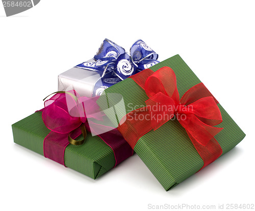 Image of festive gift box stack