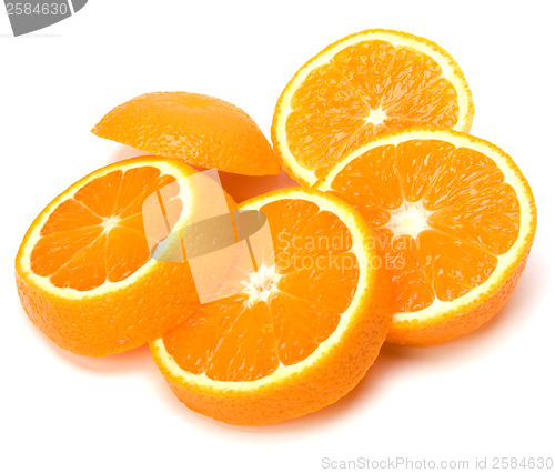 Image of orange slices isolated on white background 