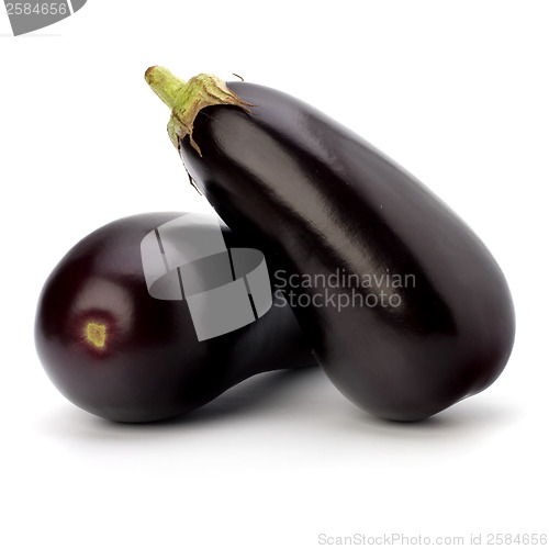 Image of eggplants isolated on white background close up