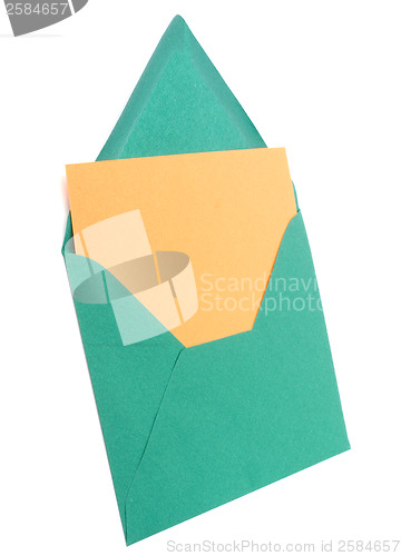 Image of envelope with card isolated on white background