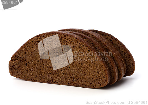 Image of rye bread isolated on white background 