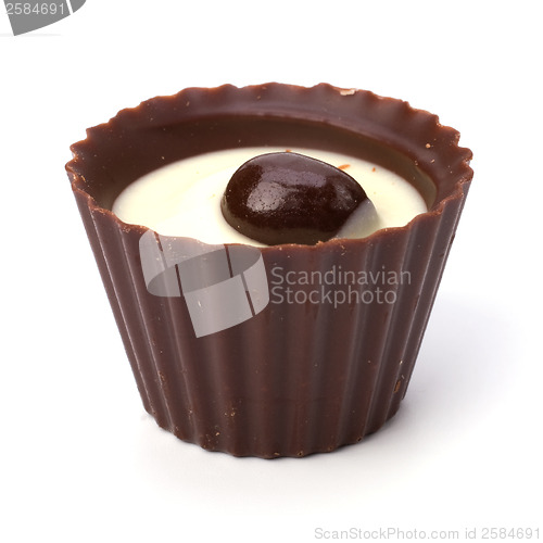 Image of chocolate praline isolated on white background